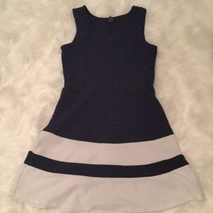 Navy blue and white dress
